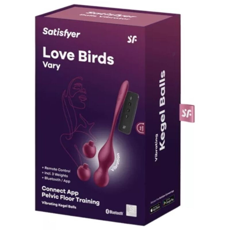 SATISFYER LOVE BIRDS VARY BOLAS VIBRADORES APP GRATUITA ROJO VINO