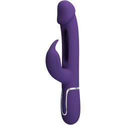 PRETTY LOVE KAMPAS VIBRADOR RABBIT 3 EN 1 MULTIFUNCION CON LENGUA VIOLETA 2