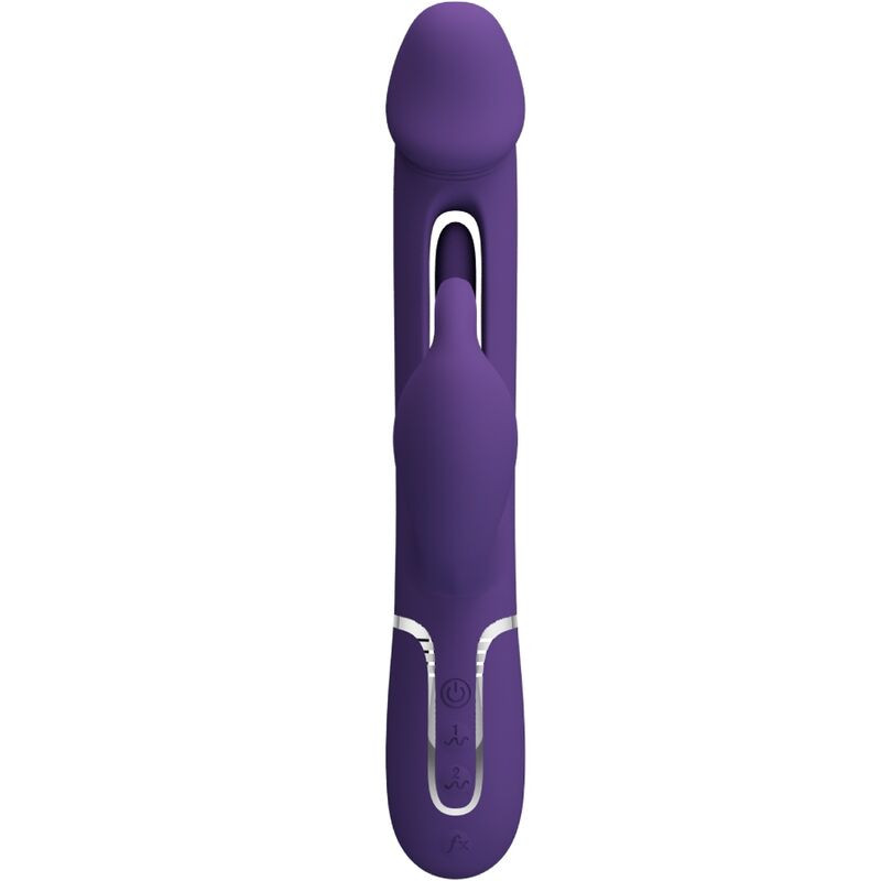 PRETTY LOVE KAMPAS VIBRADOR RABBIT 3 EN 1 MULTIFUNCION CON LENGUA VIOLETA