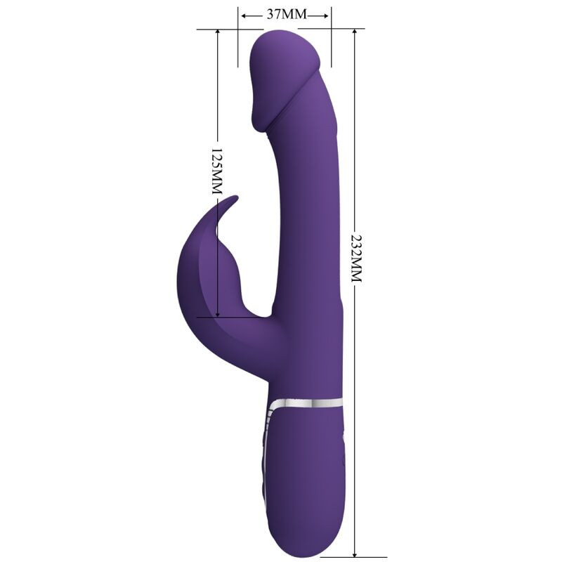 PRETTY LOVE KAMPAS VIBRADOR RABBIT 3 EN 1 MULTIFUNCION CON LENGUA VIOLETA
