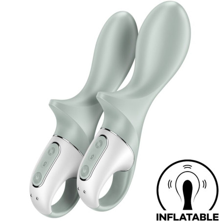 SATISFYER AIR PUMP BOOTY 3 VIBRADOR ANAL INFLABLE VERDE GRIS