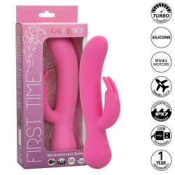 CALEXOTICS FIRST TIME VIBRADOR RABBIT RECARGABLE ROSA 2