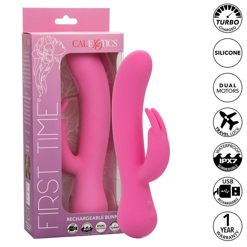 CALEXOTICS FIRST TIME VIBRADOR RABBIT RECARGABLE ROSA