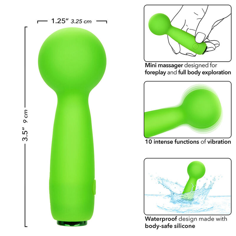 CALEXOTICS NEON VIBES THE BUBBLY VIBE MINI MASAJEADOR 10 VIBRACIONES VERDE