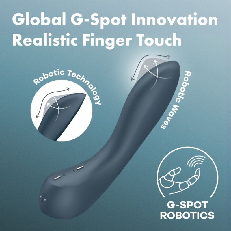 SATISFYER G SPOT WAVE 4 VIBRADOR 12 PROGRAMAS DE VIBRACION GRIS OSCURO