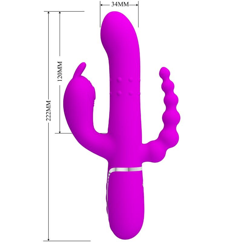 PRETTY LOVE CAMMY TRIPLE VIBRADOR MULTIFUNCION 4 EN 1 ROSA