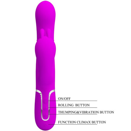 PRETTY LOVE CAMMY TRIPLE VIBRADOR MULTIFUNCION 4 EN 1 ROSA