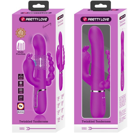 PRETTY LOVE CAMMY TRIPLE VIBRADOR MULTIFUNCION 4 EN 1 ROSA