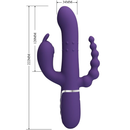 PRETTY LOVE CAMMY TRIPLE VIBRADOR MULTIFUNCION 4 EN 1 MORADO