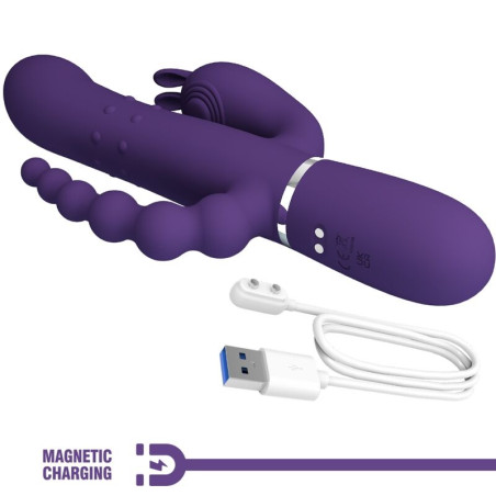 PRETTY LOVE CAMMY TRIPLE VIBRADOR MULTIFUNCION 4 EN 1 MORADO