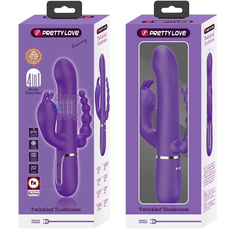 PRETTY LOVE CAMMY TRIPLE VIBRADOR MULTIFUNCION 4 EN 1 MORADO