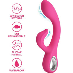 PRETTY LOVE FRITZ VIBRADOR RABBIT 12 VIBRACIONES ROSA 2