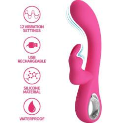 PRETTY LOVE NOVAK VIBRADOR RABBIT 12 VIBRACIONES ROSA 2