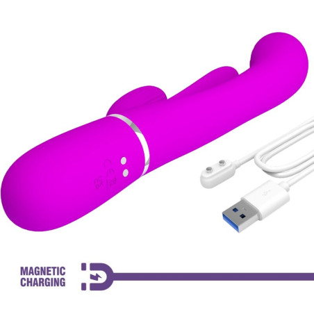 PRETTY LOVE SHANIA TRIPLE VIBRADOR RABBIT MULTIFUNCION ROSA