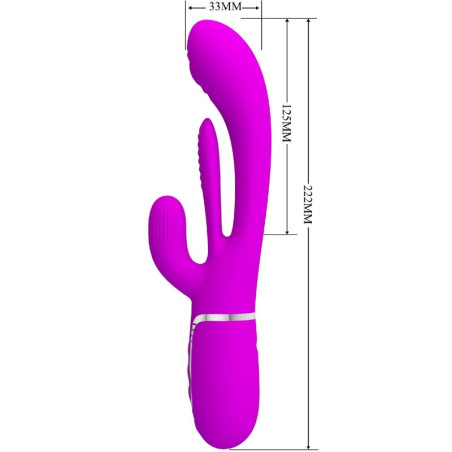 PRETTY LOVE SHANIA TRIPLE VIBRADOR RABBIT MULTIFUNCION ROSA