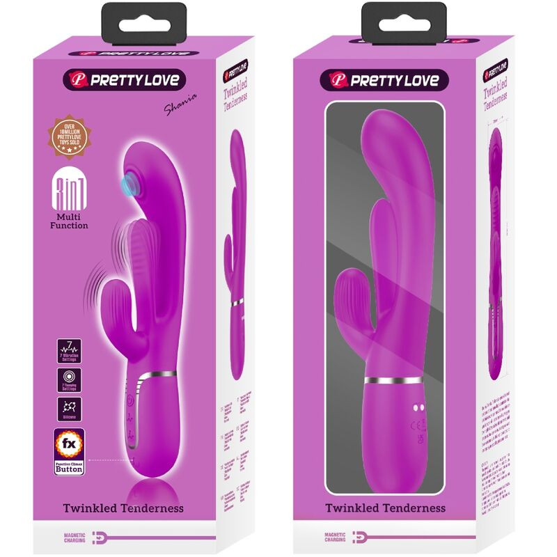 PRETTY LOVE SHANIA TRIPLE VIBRADOR RABBIT MULTIFUNCION ROSA