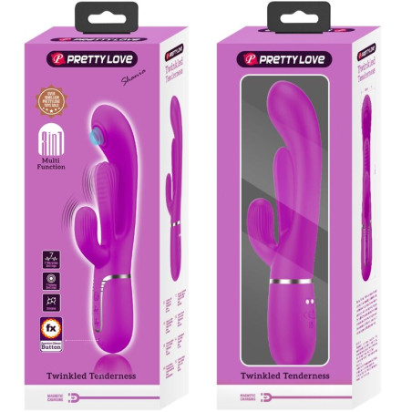 PRETTY LOVE SHANIA TRIPLE VIBRADOR RABBIT MULTIFUNCION ROSA