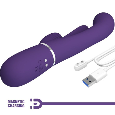 PRETTY LOVE SHANIA TRIPLE VIBRADOR RABBIT MULTIFUNCION MORADO
