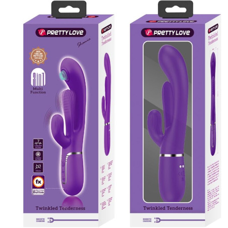 PRETTY LOVE SHANIA TRIPLE VIBRADOR RABBIT MULTIFUNCION MORADO