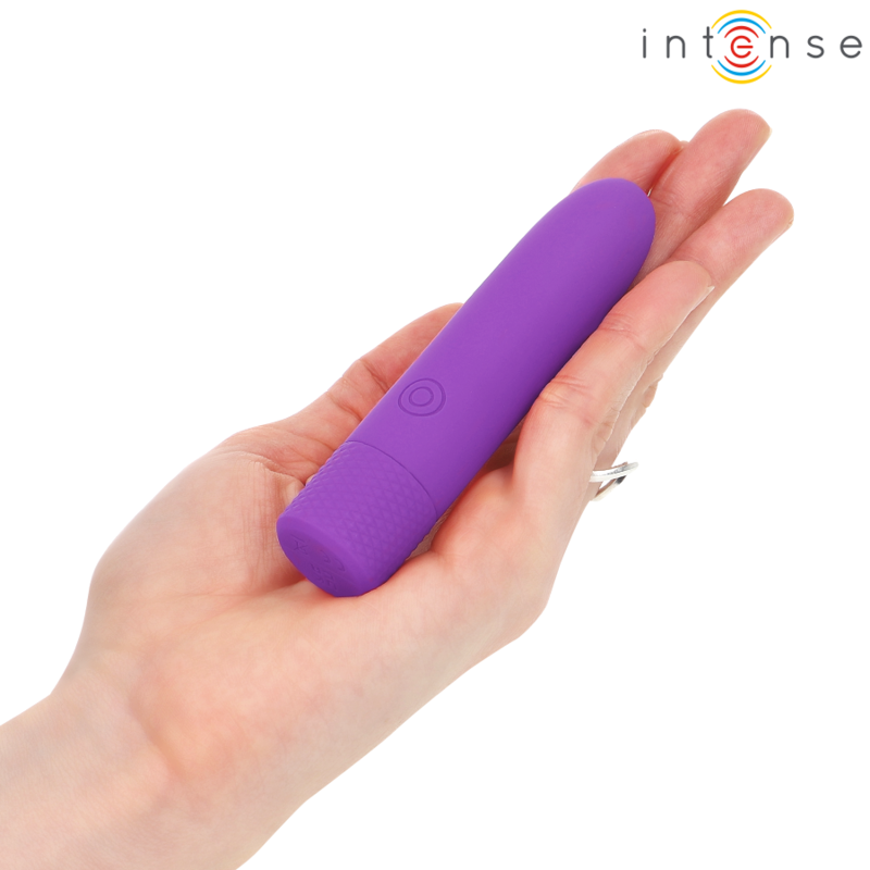 INTENSE SYMONE BALA VIBRADORA RECARGABLE POR USB 8 VIBRACIONES MORADO 10 X 22 CM