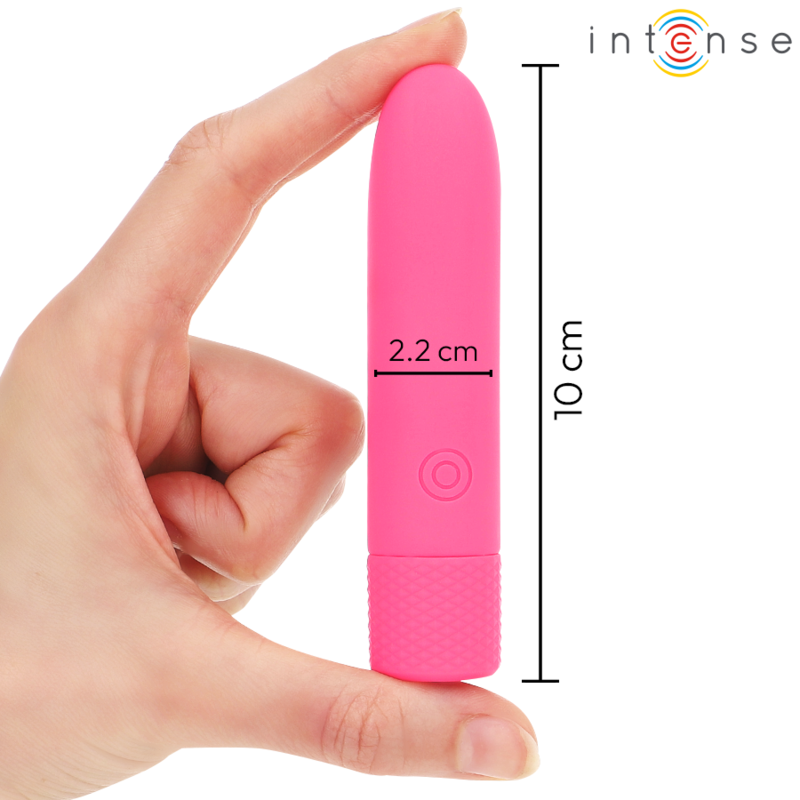 INTENSE SYMONE BALA VIBRADORA RECARGABLE POR USB 8 VIBRACIONES ROSA 10 X 22 CM