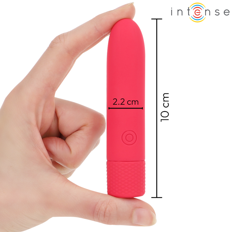 INTENSE SYMONE BALA VIBRADORA RECARGABLE POR USB 8 VIBRACIONES ROJO 10 X 22 CM