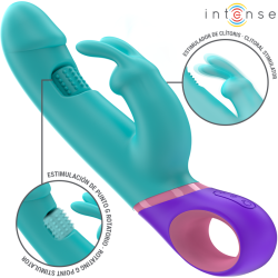 INTENSE MONICA VIBRADOR RABBIT CON ESTIMULADOR ROTATORIO DEL PUNTO G AZUL