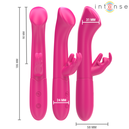 INTENSE JULIETA VIBRADOR RABBIT 186 CM 10 VIBRACIONES ROSA