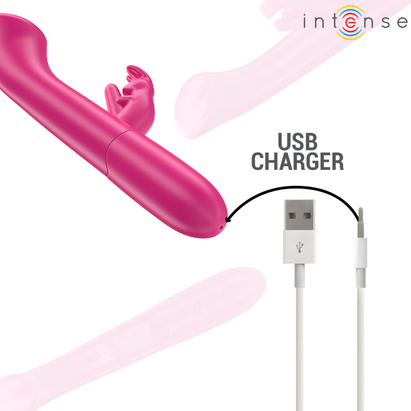 INTENSE JULIETA VIBRADOR RABBIT 186 CM 10 VIBRACIONES ROSA