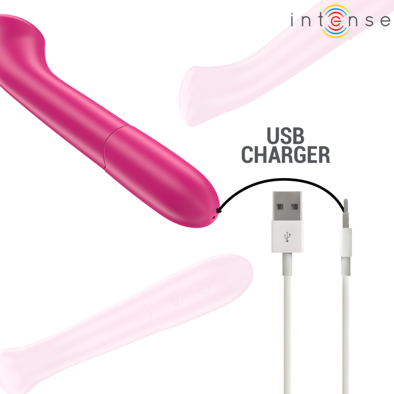 INTENSE PATY VIBRADOR 19 CM FLEXIBLE 10 VIBRACIONES MODELO 2 ROSA