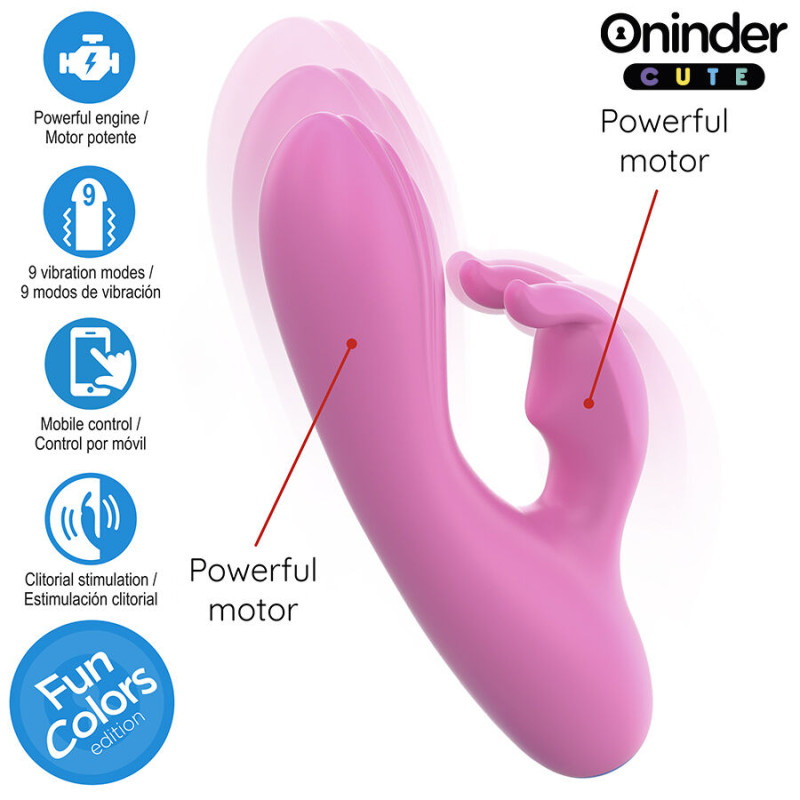 ONINDER CUTE LOVE BUNNY VIBRADOR PUNTO G Y CLITORIS APP MUNDIAL GRATUITA