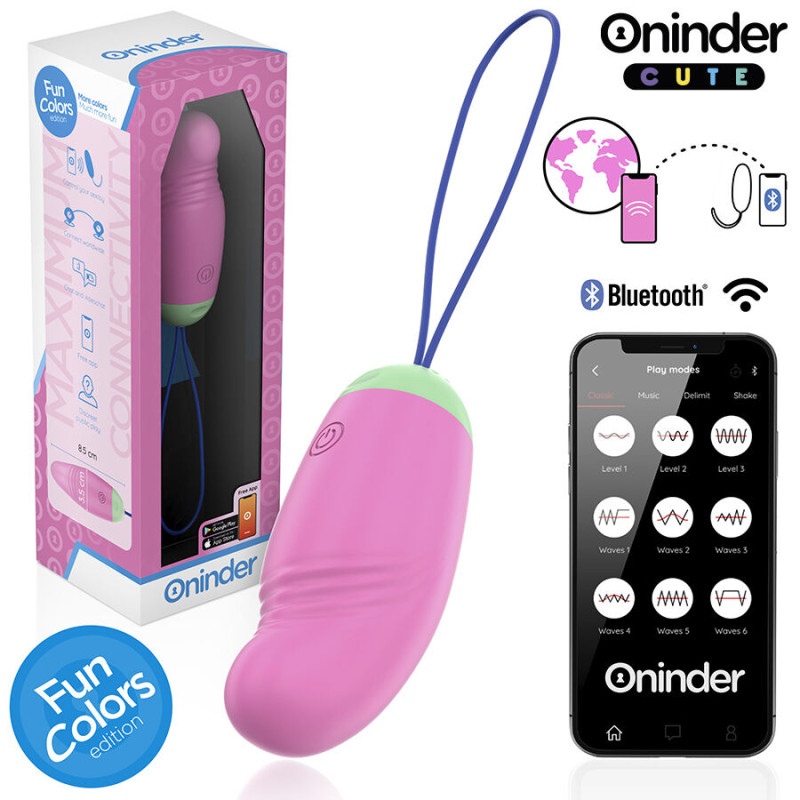 ONINDER CUTE LOVE PLEASURE HUEVO VIBRO ROTADOR 360 SILICONA APP MUNDIAL GRATUITA