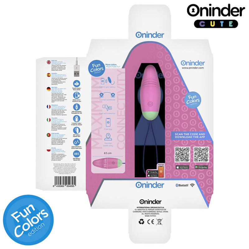 ONINDER CUTE LOVE PLEASURE HUEVO VIBRO ROTADOR 360 SILICONA APP MUNDIAL GRATUITA