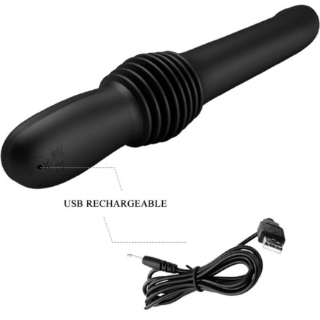 PRETTY LOVE PAZUZU VIBRADOR 3 MODOS DE EMPUJE NEGRO