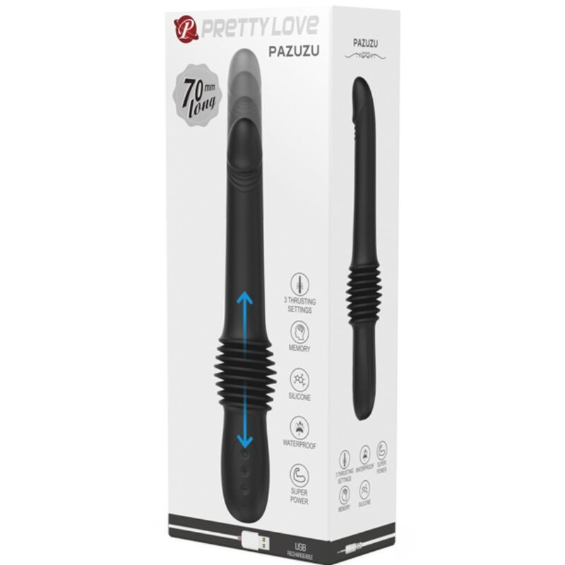PRETTY LOVE PAZUZU VIBRADOR 3 MODOS DE EMPUJE NEGRO