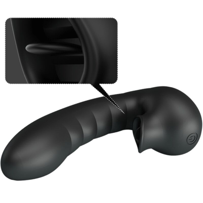 PRETTY LOVE HOBGOBLIN FUNDA VIBRADORA PARA DEDO 12 VIBRACIONES ESTIMULADOR CLITORIS NEGRO
