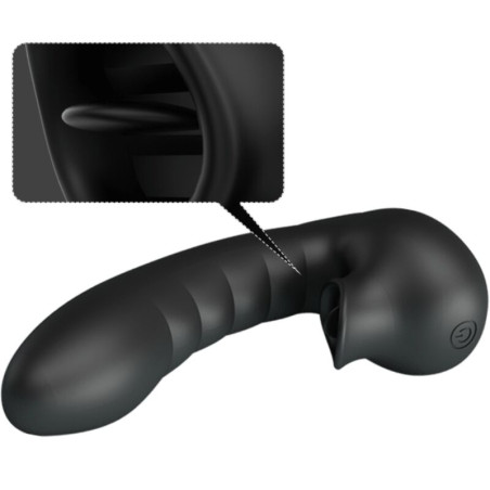PRETTY LOVE HOBGOBLIN FUNDA VIBRADORA PARA DEDO 12 VIBRACIONES ESTIMULADOR CLITORIS NEGRO