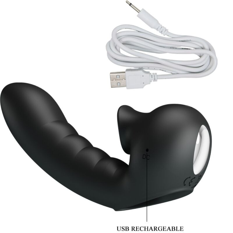 PRETTY LOVE HOBGOBLIN FUNDA VIBRADORA PARA DEDO 12 VIBRACIONES ESTIMULADOR CLITORIS NEGRO