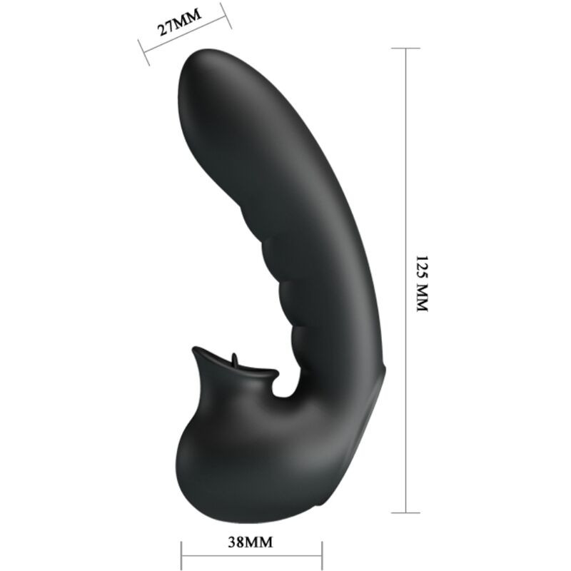 PRETTY LOVE HOBGOBLIN FUNDA VIBRADORA PARA DEDO 12 VIBRACIONES ESTIMULADOR CLITORIS NEGRO