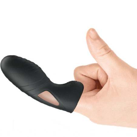 PRETTY LOVE ALAN VIBRADOR DE DEDO SILICONA NEGRO