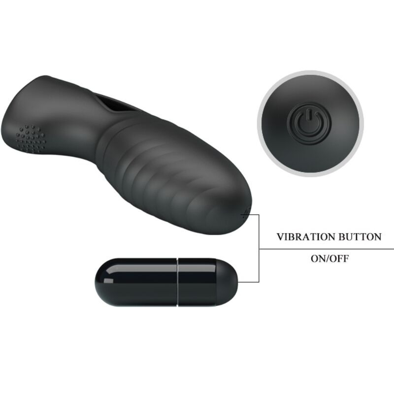 PRETTY LOVE ALAN VIBRADOR DE DEDO SILICONA NEGRO