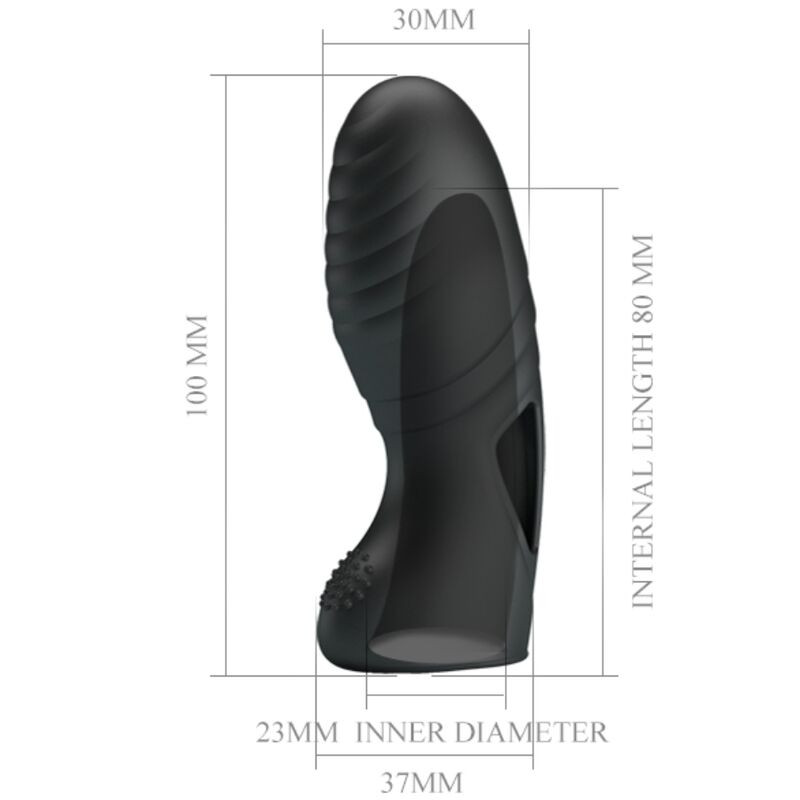 PRETTY LOVE ALAN VIBRADOR DE DEDO SILICONA NEGRO