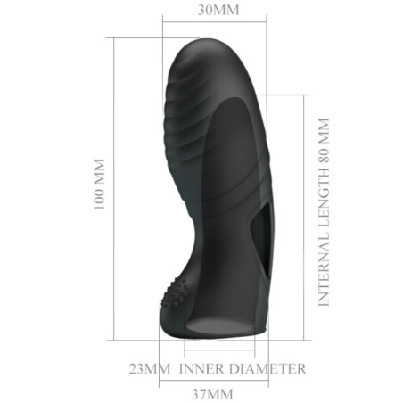 PRETTY LOVE ALAN VIBRADOR DE DEDO SILICONA NEGRO