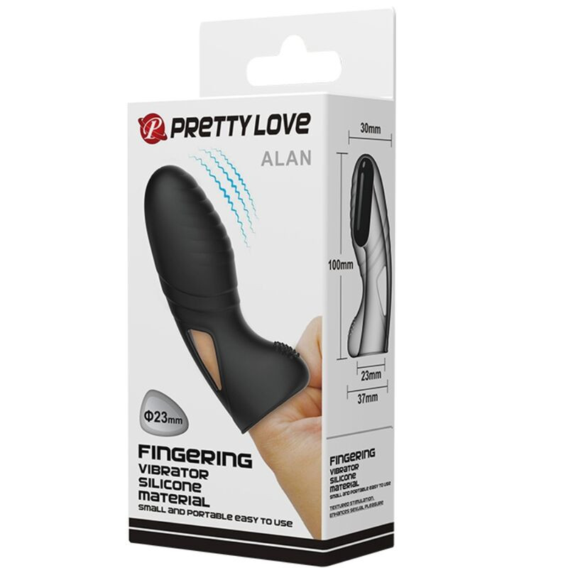 PRETTY LOVE ALAN VIBRADOR DE DEDO SILICONA NEGRO