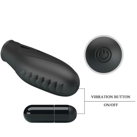 PRETTY LOVE GILO VIBRADOR DE DEDO SILICONA NEGRO