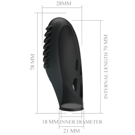 PRETTY LOVE GILO VIBRADOR DE DEDO SILICONA NEGRO