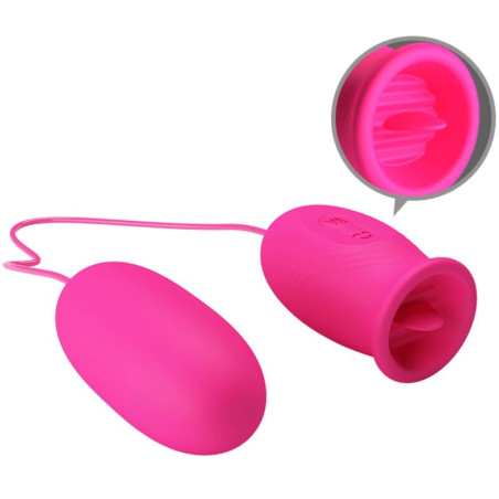 PRETTY LOVE DAISY HUEVO VIBRADOR LENGUA ESTIMULADORA DE CLITORIS ROSA
