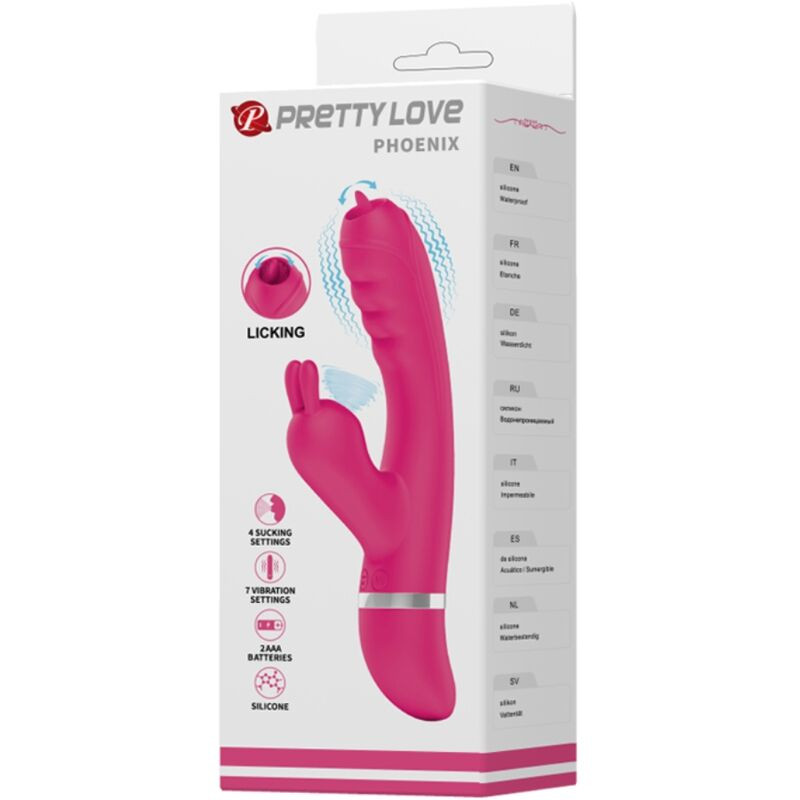 PRETTY LOVE PHOENIX VIBRADOR RABBIT MULTIFUNCION ROSA