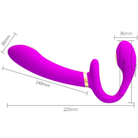 PRETTY LOVE THUNDERBIRD VIBRADOR DOBLE STRAP ON CONTROL REMOTO MORADO