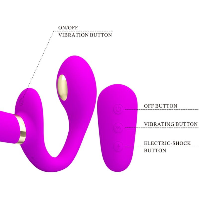 PRETTY LOVE THUNDERBIRD VIBRADOR DOBLE STRAP ON CONTROL REMOTO MORADO